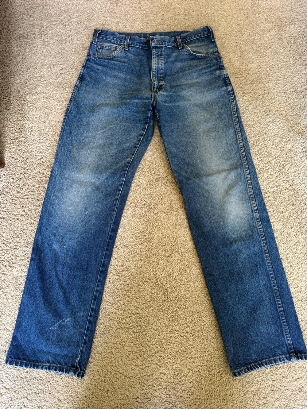 Vintage Men's Classic Straight Leg Jeans - Blue-no brand tag